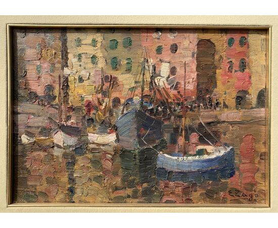 Erma Zago (Bovolone 1880 - Milano 1942) - Il porto di Genova.