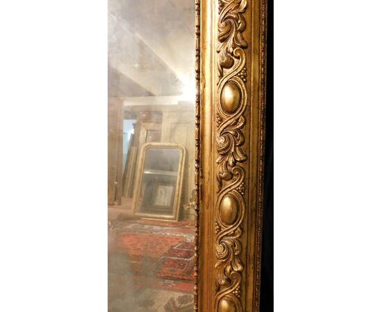 SPECC496 - Specchiera in legno dorata, epoca '800, cm L 140 x H 200