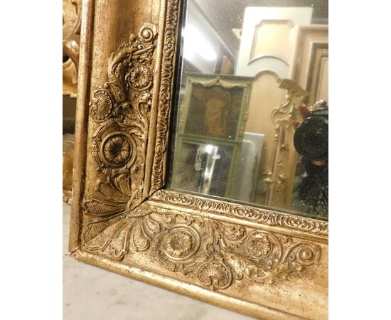 SPECC498 - Specchiera in legno dorato, epoca XIX secolo, cm L 86 x H 70