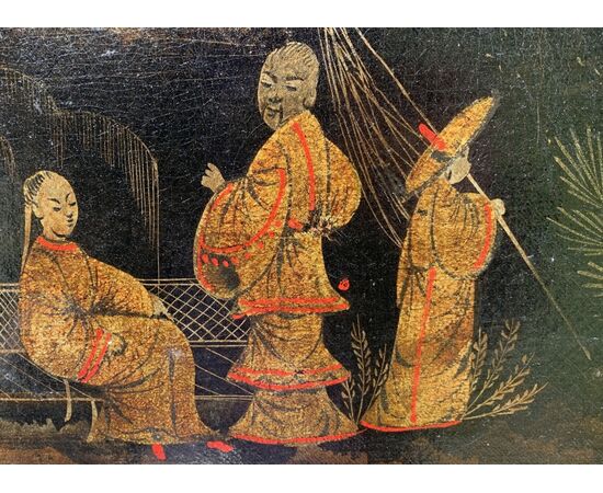 Pittore cinese (XVIII secolo) - Scena orientale con pagoda.