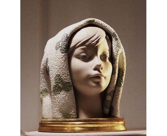 Lladró | Busto di testa di ragazza in porcellana di bisquit "Cabeza"  1969 ca
