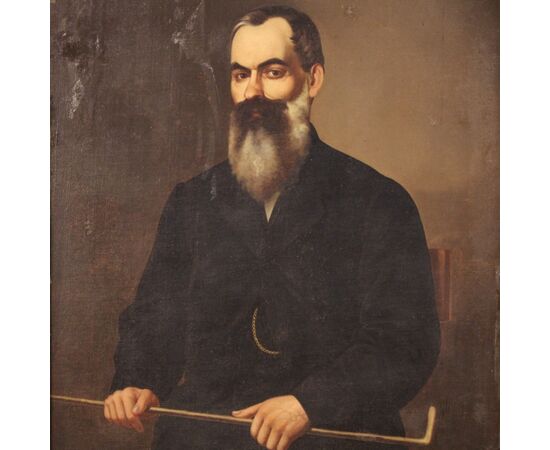 Quadro ritratto di gentiluomo del XIX secolo