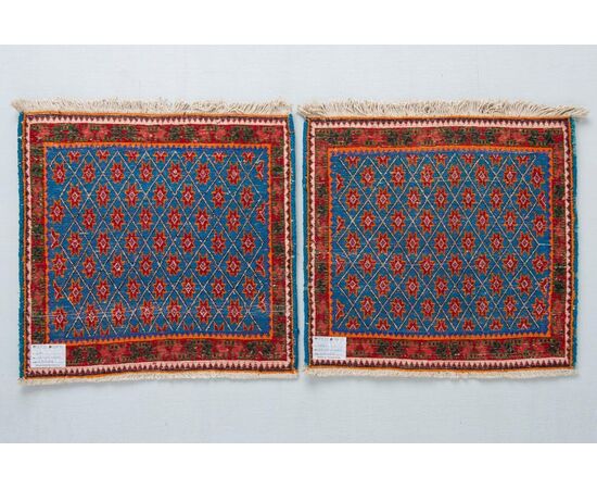 Coppia di piccoli tappeti persiani AFSHAR - epoca Pahlavi - nr. 481-482 -