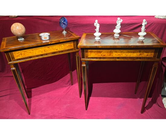 Coppia tavolini Luigi XVI’ . Inizio sec . XIX’