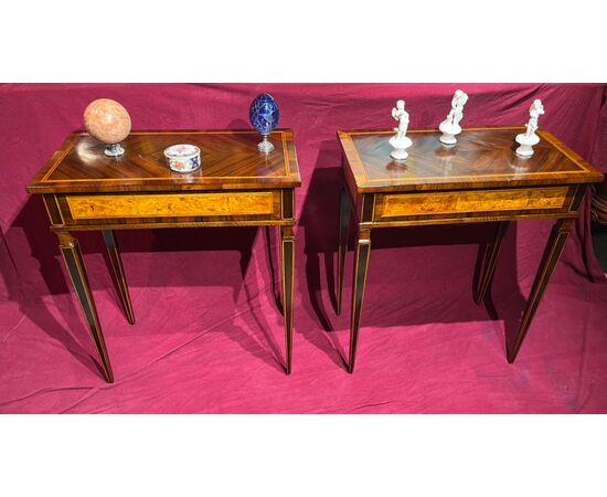Coppia tavolini Luigi XVI’ . Inizio sec . XIX’