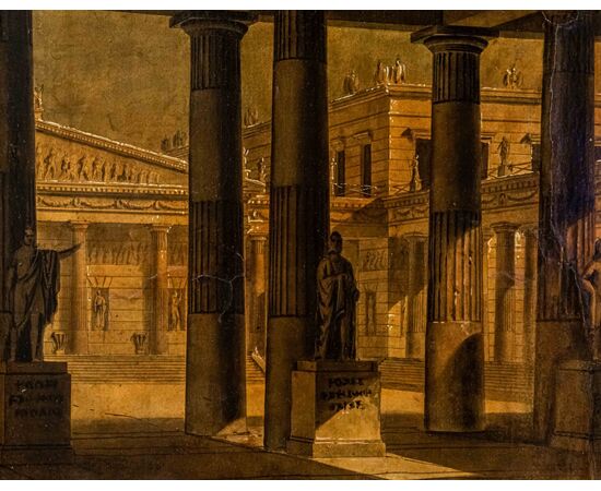 Alessandro Sanquirico (1777 - 1849), Veduta su interno cittadino dell’antica Grecia
