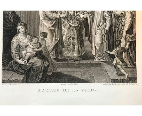 MARIAGE DE LA VIERGE - HENRIQUEZ Benoit Louis - incisione a bulino