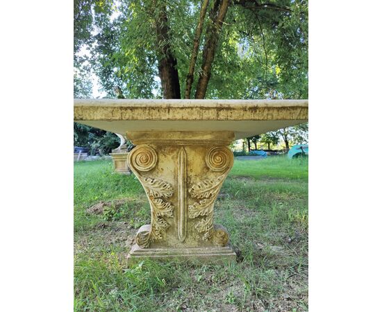 Elegante tavolo veneziano in marmo d'Istria - 254 x 95 cm