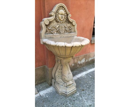 Prestigiosa fontana in marmo nembro - H 166 cm - Venezia