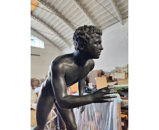 Scultura in bronzo con basamento, firmata Chiurazzi Napoli - H tot 156 cm