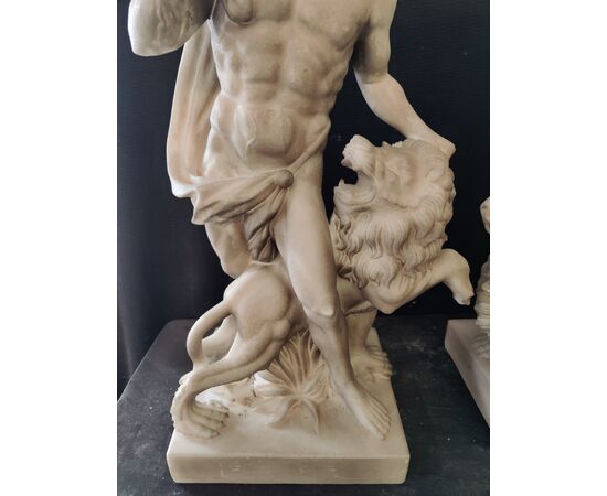 Coppia di Ercole in marmo - H 62 cm