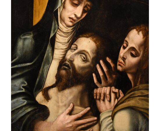 La Pietà con San Giovanni, Luis de Morales, Detto ‘El Divino’ (Badajoz 1509 – 1586) bottega di