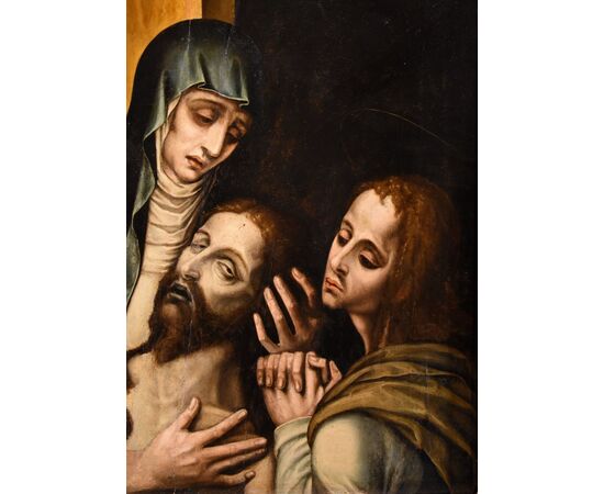 La Pietà con San Giovanni, Luis de Morales, Detto ‘El Divino’ (Badajoz 1509 – 1586) bottega di