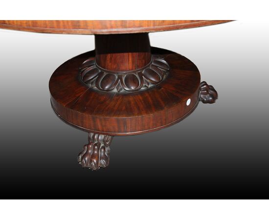 Grande Tavolo Circolare a vela stile Regency di inizio 1800 in legno di mogano