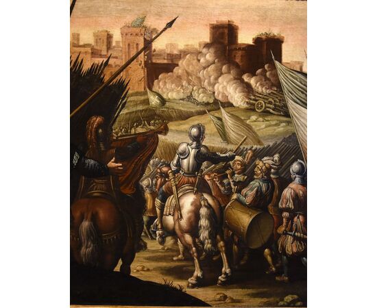 Scena di battaglia con castello sullo sfondo, Antonio Tempesta (Firenze 1555 - Roma 1630)