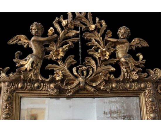 Golden mirror with molding