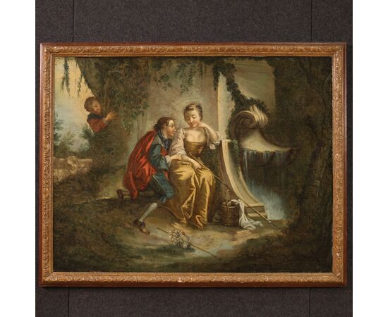 Gallant scene French framework from the second half of the 18th century