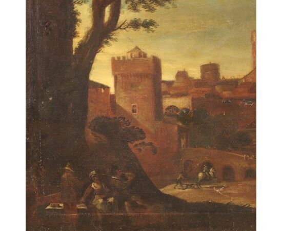 Quadro italiano paesaggio del XVII secolo