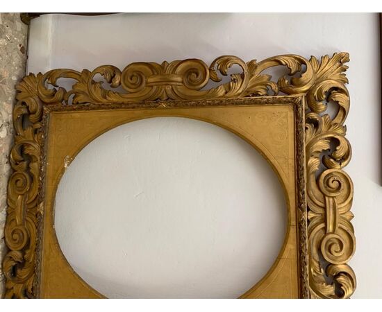 Pair of carved and gilded wooden frames.     