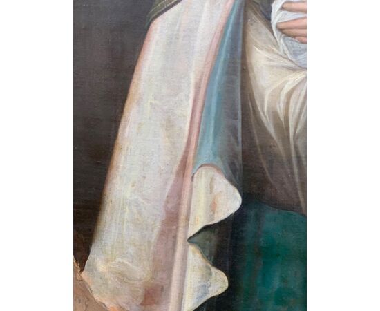 Dipinto a olio su tela del XVIII secolo di scuola veneta raffigurante estasi di Santa . Cm 115 x90 
