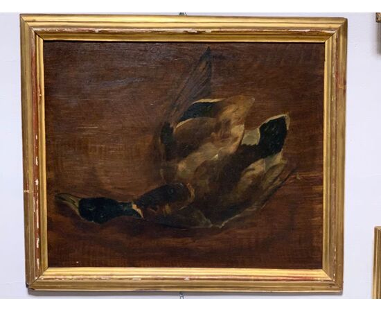 19th Century French School - Still Life with Duck. 54 x 65 cm     