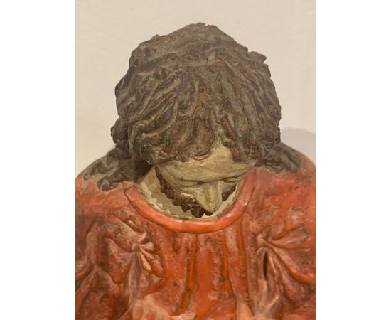 Polychrome terracotta sculpture of the Risen Christ - Terracotta - 17th century.     