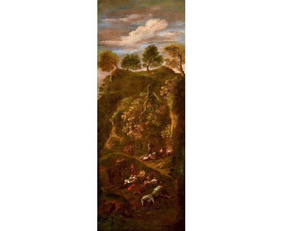 Pendant di dipinti 'L'assalto dei briganti' 'Dopo l’assalto', Giuseppe Zais (Canale d’Agordo, Belluno 1709 - Treviso 1781)