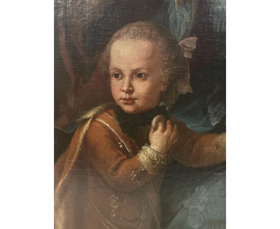 Grande ritratto di giovane donna con bambino ‘700