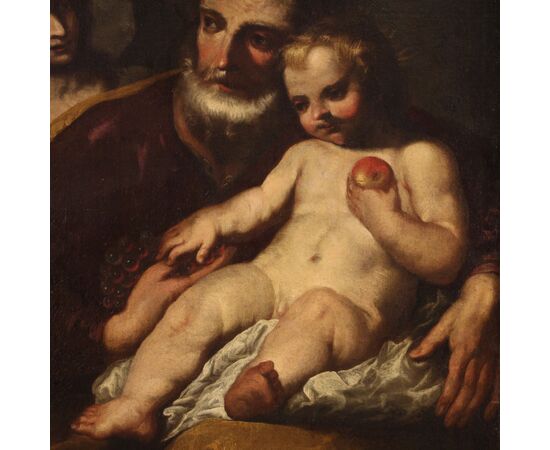 Italian painting Saint Joseph with the Child and Angel 