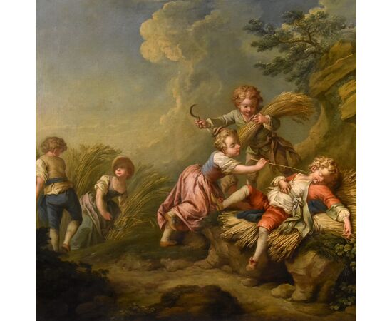 Gioco di fanciulli intenti nella mietitura del grano (Allegoria dell’Estate), Étienne Jeaurat (Vermenton 1699 – Versailles 1789)