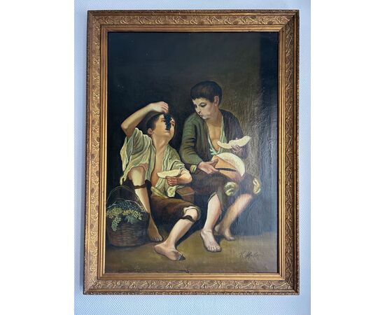 Dipinto ad olio "ragazzi" Basato sul pittore Bartolomé Esteban Murillo