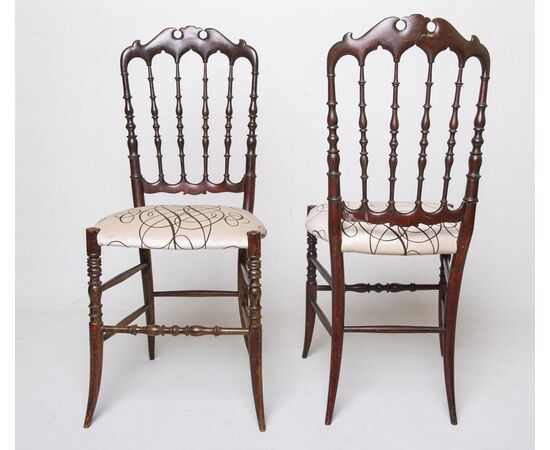 Pair of Chiavarine upholstered chairs - M / 1978 -     