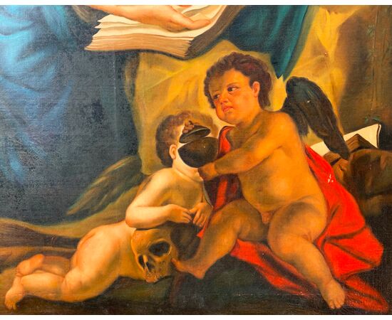 Pittore italiano (XVIII-XIX sec.) - Maddalena penitente con due cherubini.