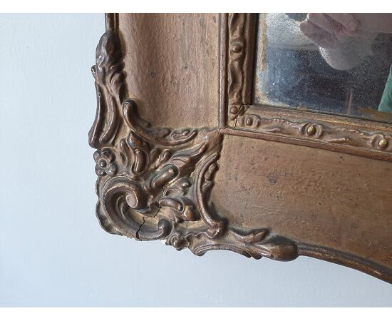 ANCIENT LARGE MIRROR PERIOD EMPIRE CARLO X ORIGINAL MERCURY MIRROR     