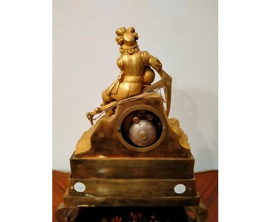 Orologio stile Impero del 1800 parigina in bronzo dorato al mercurio