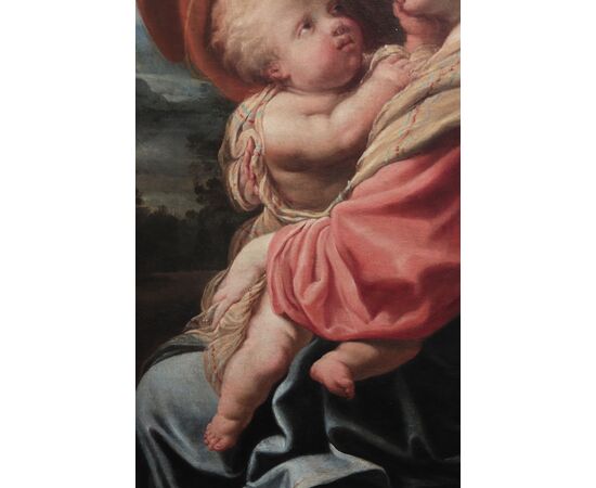 Pittore Fiammingo: Madonna con Bambino,  '600