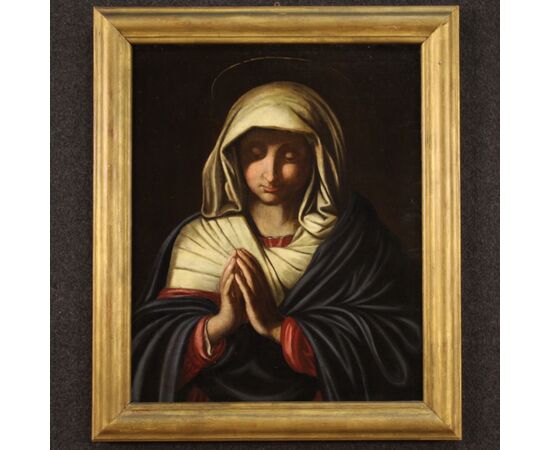 Dipinto Madonna olio su tela del XVII secolo