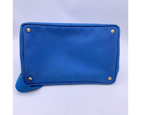 PRADA Borsa Shopper in Tela Col. Blu Canapa M