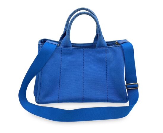 PRADA Borsa Shopper in Tela Col. Blu Canapa M