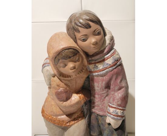 - Figure in ceramica manifattura  Lladro " Esquimesi"