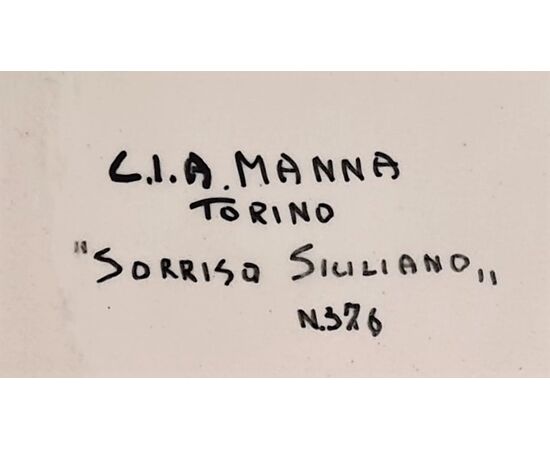 Figura in ceramica "Sorriso Siciliano". C.I.A. Manna.