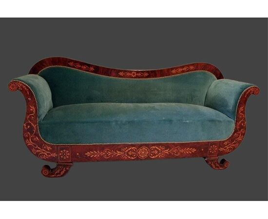 Sofa inlaid, Charles X period