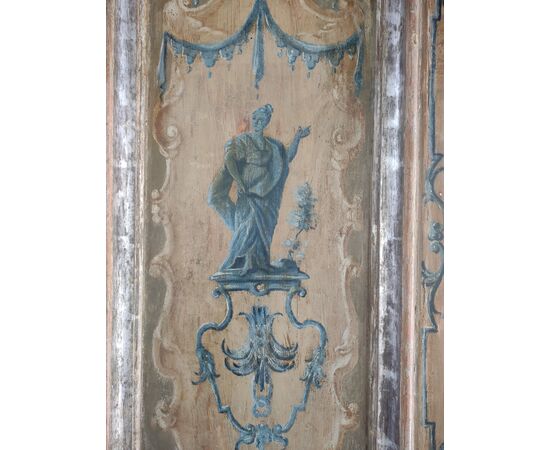 Importante porta napoletana dipinta XVIII secolo