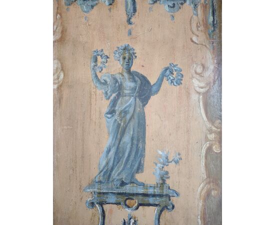 Importante porta napoletana dipinta XVIII secolo
