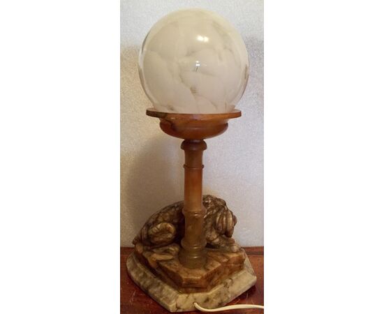 Napoleon III marble and alabaster lamp     