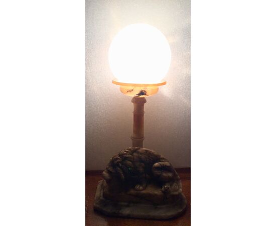 Lampada in marmo e alabastro Napoleone III
