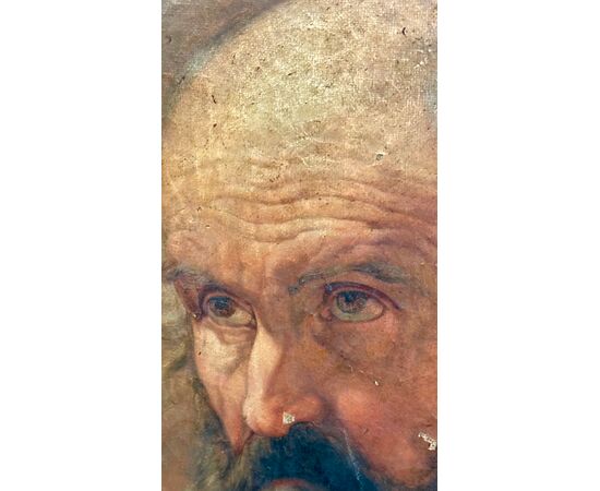 Quadro olio su tela "Ritratto di un uomo anzianocon la barba" - Neoclassico