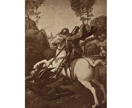 San Giorgio sconfigge il Drago, Seguace di Raffaello Sanzio (Urbino, 1483 – Roma, 1520), XVII-XVIII secolo