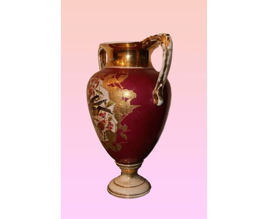 Coppia di vasi in porcellana stile Liberty francesi di fine 1800
