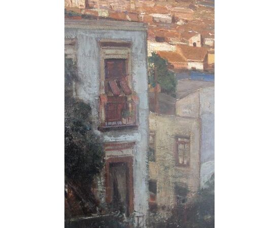 Painting of View of Naples, oil on canvas